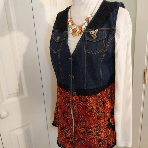 Jeaniemade Jackets & Blazers - 2576 Size XL Jeaniemade Upcycled Jean Vest